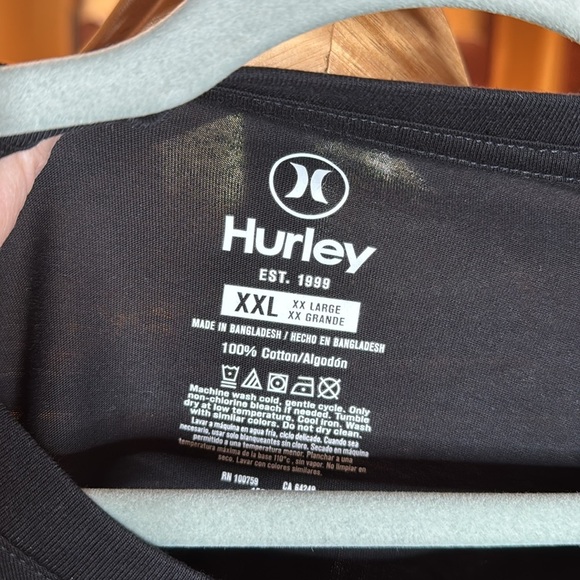 NWT Hurley Classic Black Tee Size XXL - Picture 5 of 7
